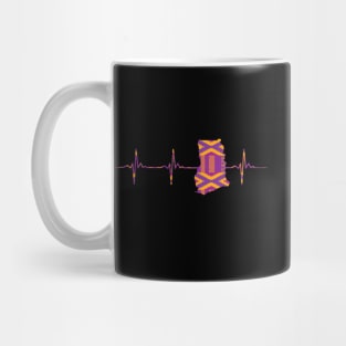 Ghana Map, Kente Pattern, Heartbeat, Love Africa Mug